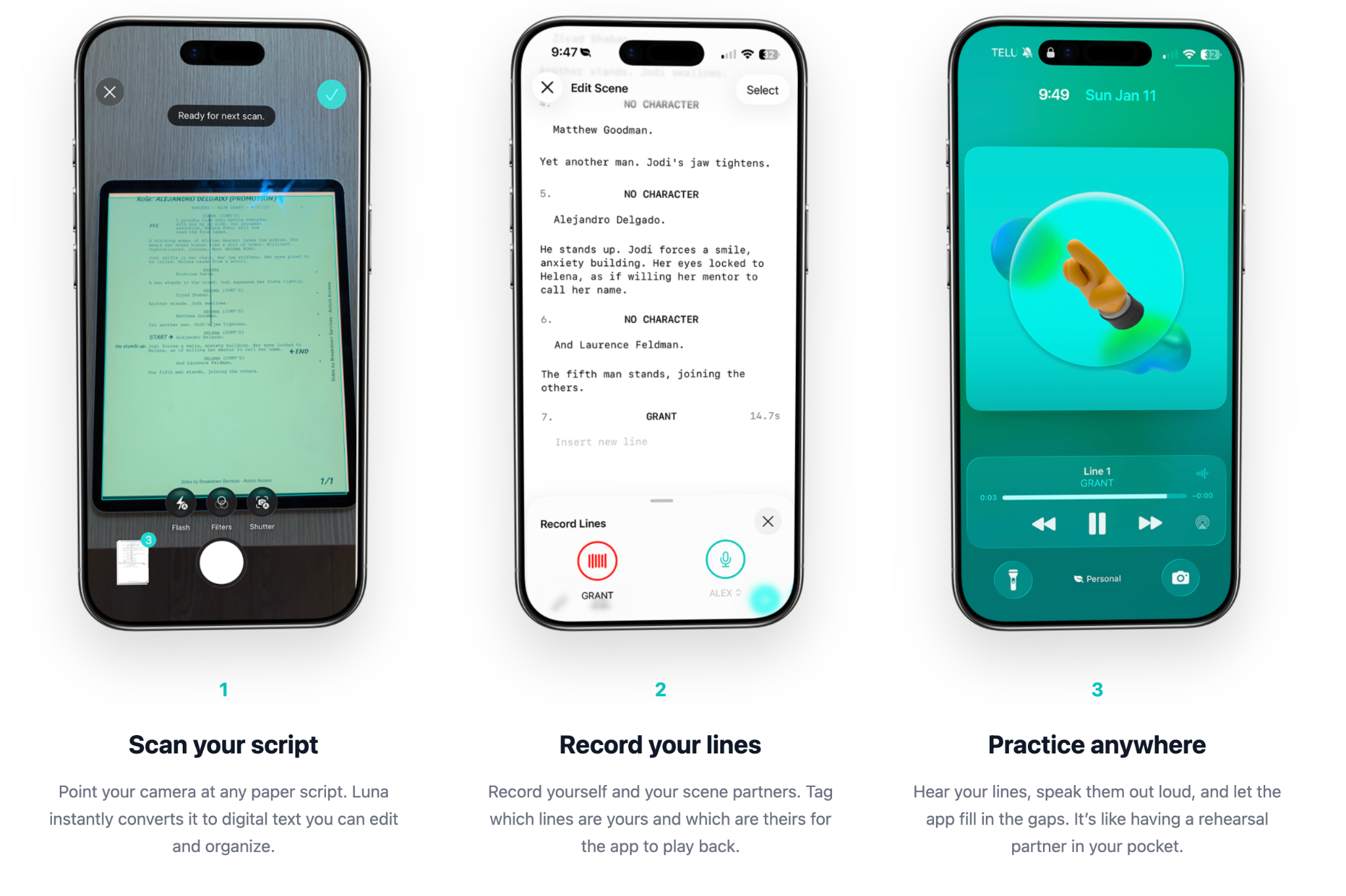 Luna Lines — cross-platform consumer app for actors, live on iOS and Android